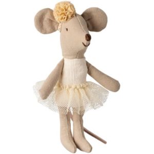 souris petite soeur ballerine blanc cassé maileg