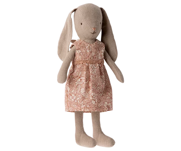 lapin taille 1 et sa robe fleurie rose maileg