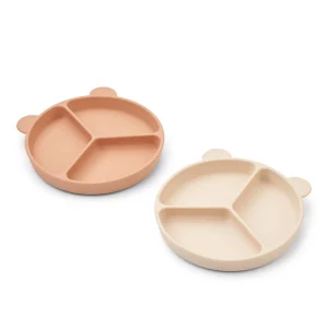 lot de 2 assiettes à ventouse STACY tuscany rose et apple blossom liewood