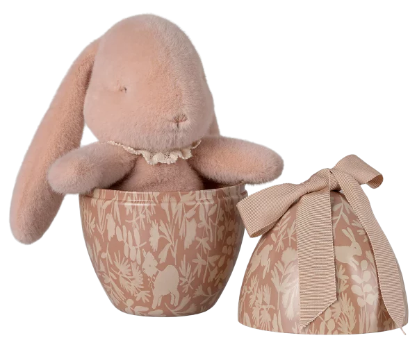 Oeuf de Pâques avec lapin bunny - Rose Poudré