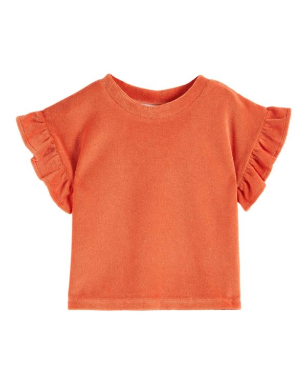 tee shirt éponge orange canicule manches volants