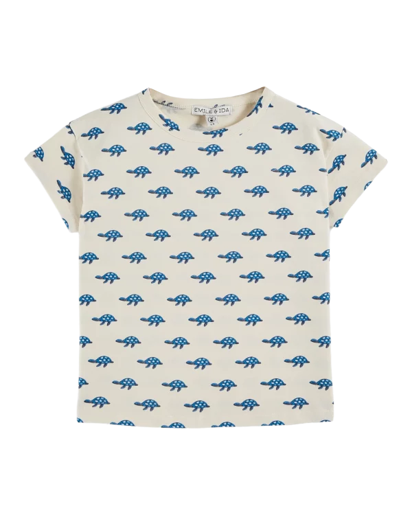 tee shirt enfant tortue bleu