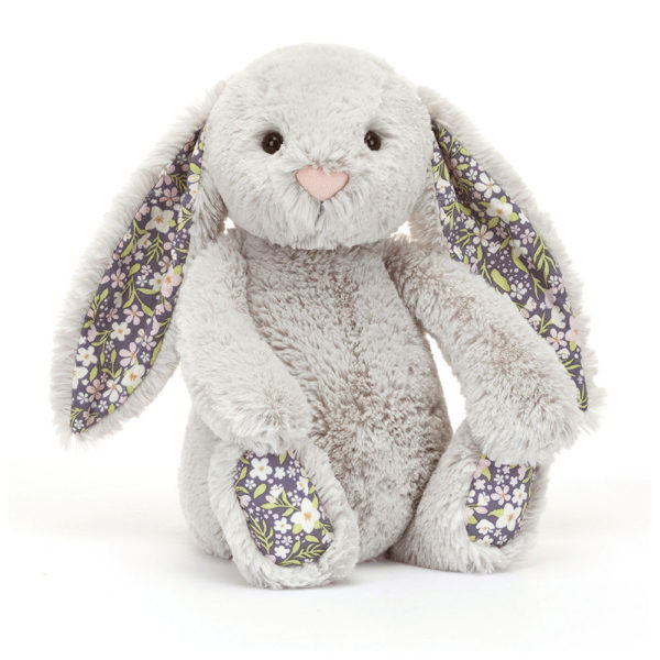 peluche jellycat lapin gris fleuris