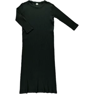 robe longue noire côtelée