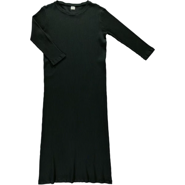 robe longue noire côtelée