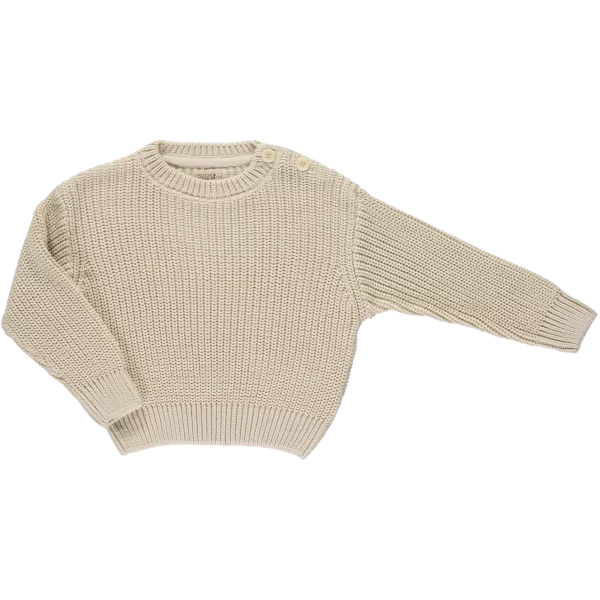 pull coton enfant beige